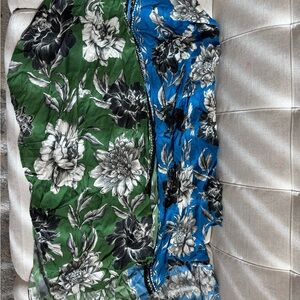 Agua Bendita Green and Blue Floral Swim Coverup